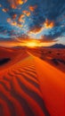 Lost Souls and Duality: A Mesmerizing Desert Sunset Landscape Royalty Free Stock Photo