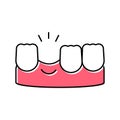 lost tooth color icon vector illustration