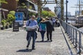 A lost tourist looking at the map in madero Port