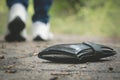 Lost wallet on road Royalty Free Stock Photo