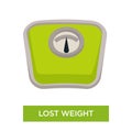 Lost weight isolated scales or weigher sport and diet