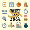 Lost weight. Sport infographic of healthy lifestyle measure systems lossing weight of fat people recent vector concept