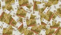 A lot of 100 Russian Roubles bank notes. Royalty Free Stock Photo