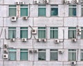 A lot of air conditioners on the wall Royalty Free Stock Photo