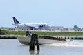 Lot Airlines plane taxiing on Venice Marco Polo Airport, VCE