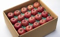 A lot of apples in a cardboard box