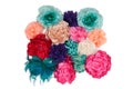 A lot of artificial flowers (ladies barrettes)