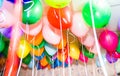 A lot of balloons under the ceiling Royalty Free Stock Photo