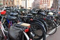 A lot of bicycles in a typical Amsterdam bike parking