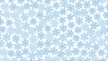 Lot of bluish snowflakes, white background.