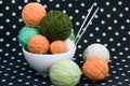 A lot of bright balls for knitting on a background Royalty Free Stock Photo