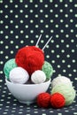 A lot of bright balls for knitting on a background Royalty Free Stock Photo