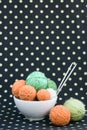 A lot of bright balls for knitting on a background Royalty Free Stock Photo