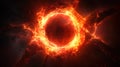 A lot of bright bursts of energy, creating the effect of a fiery ring around the sun Royalty Free Stock Photo