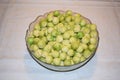 a lot of Brussels sprout in a big glass bowl Royalty Free Stock Photo