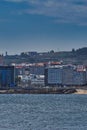 Lot of buildings in the coastal city Coruna in Spain