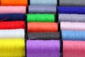 Lot of colored thread spools