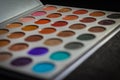 Colorful make up pallet with pigments