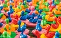 A lot of Colorful Plastic floating toy ducks Royalty Free Stock Photo
