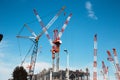 Construction crane hoist at construction site in Japan