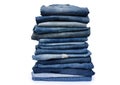 Lot of different blue jeans