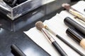 A lot of different brushes for applying makeup