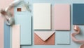 A lot of different colored envelopes on the table Royalty Free Stock Photo