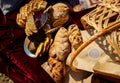 A lot of different homemade bread Royalty Free Stock Photo