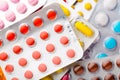 Lot of different pills close-up view Royalty Free Stock Photo