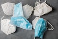 Waste of differents types of masks Royalty Free Stock Photo