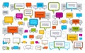 A lot of diversity speech bubbles vector set, different dialog signs geometric flat style.
