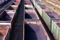 A lot of empty old rusty cars top view, a summer day Royalty Free Stock Photo