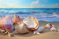 A lot of empty shells on the beach, close-up view. Royalty Free Stock Photo