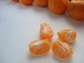 Lobule of mandarin, close-up. Purified Mandarin.