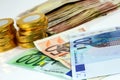 A lot of euro banknotes Royalty Free Stock Photo