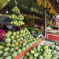 A lot of fresh, tropical fruits, at a market, bazaar in Yogjakarta, Indonesia.