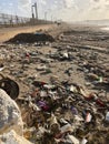 SEA POLLUTION - JUNK AFTER THE STORM PASSES Royalty Free Stock Photo