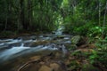 Lot of green stones in the middle of the water from beautiful waterfall Royalty Free Stock Photo