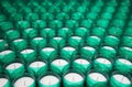 A lot of green thick candles background Royalty Free Stock Photo
