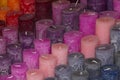Handcrafted colorful candles in all colors