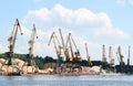 A lot of harbor crane