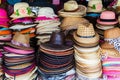 Lot of hats lie on the table