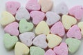 a lot of heart-shaped candies as a background, studio shooting 4