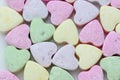 a lot of heart-shaped candies as a background, studio shooting 2