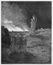 Lot and his family flee from Sodom