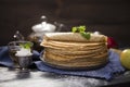 A lot of homemade crepes