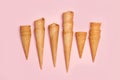 Ice cram cones on pink background