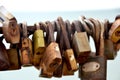A lot of love padlocks Royalty Free Stock Photo