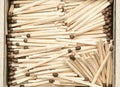 A lot of matches in a box top view Royalty Free Stock Photo