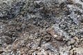 A lot of metal shavings close-up, after working on a milling machine or CNC machine. Texture metal shavings. Recycling of waste.